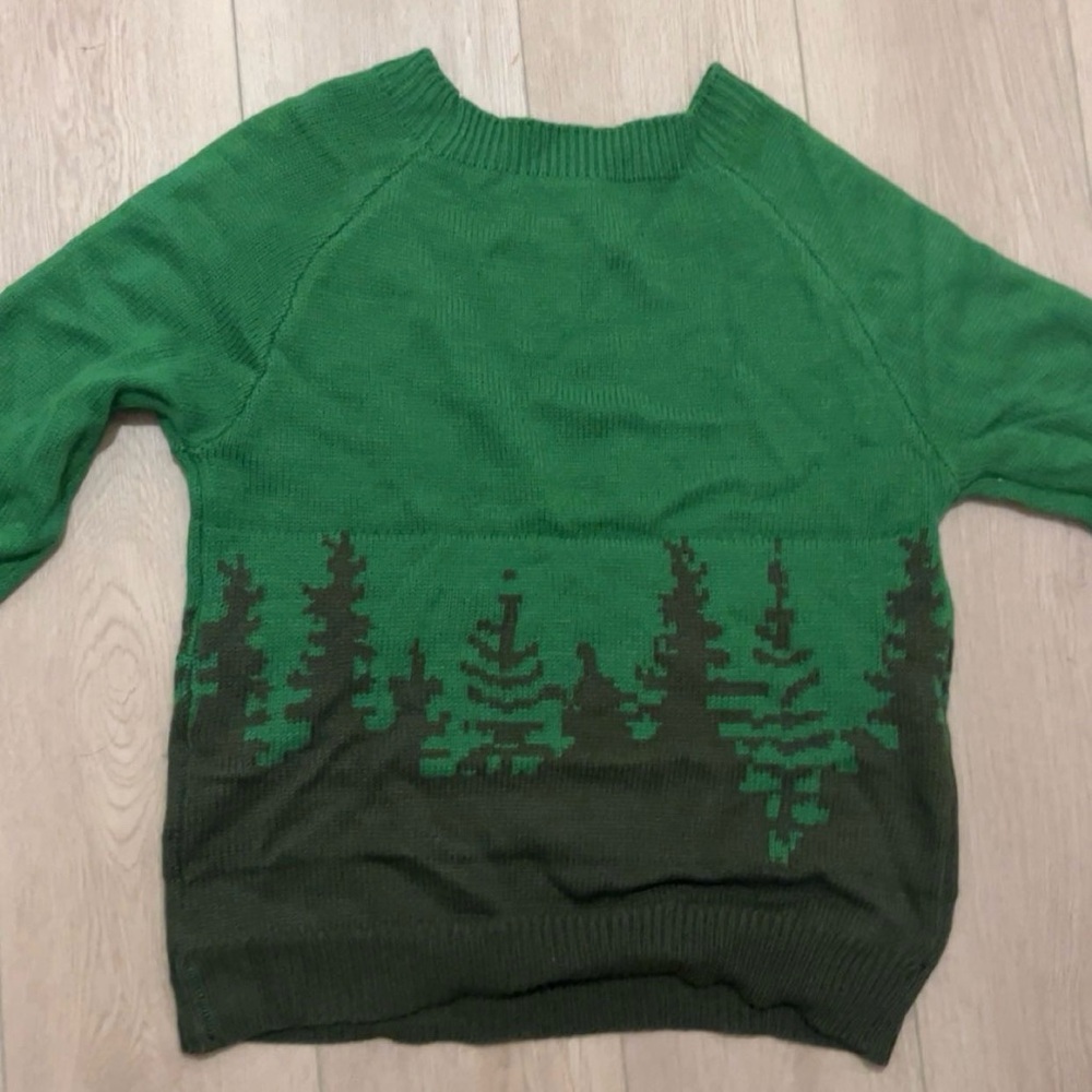 green forest knit sweater